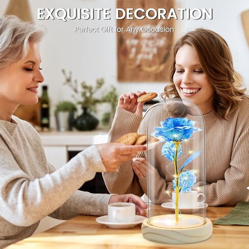 هدايا الورد للأم والزوجة والجدة، هدايا عيد ميلاد لها، زهرة ورد صناعية ملونة تضيء في قبة زجاجية هدية للنساء، عيد الأم، عيد الحب، الذكرى السنوية، عيد الشكر، عيد الميلاد in Kuwait