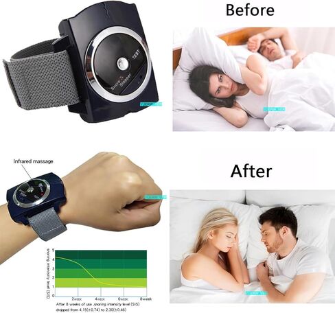 YUERWOVER Anti Snoring Devices Sleep Connection Anti-Snore Wristband Infrared Effective Intelligent Snoring Solution Bracelet Snore Stopper Good Sleep Aid Retainer for Men Women with Battery in Kuwait