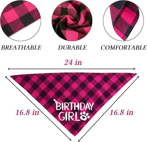STMK Dog Birthday Outfit Girl, Dog Birthday Bandana Girl Tutu Skirt Birthday Number Crown Hat Bowtie Happy Birthday Banner for Pet Puppy Dog Birthday Party Supplies (Pink) in Saudi Arabia