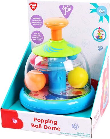 لعبة الكرة الدوارة ذات قبة - ألعاب بوبر الكرة الدوارة - تشغيل دوار يجعل الكرات الملونة بوب وتطير - هدية لـ 6 أشهر بالإضافة إلى الأطفال حديثي الولادة الرضع in Kuwait