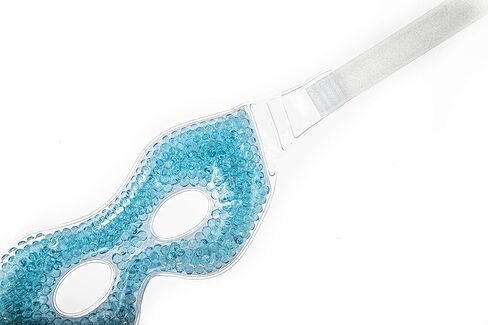 جل تلطيف العين من سوفيدا، قناع يقلل من الهالات السوداء المنتفخة والصداع النصفي وتخفيف التوتر، يمكن إعادة استخدامها، علاج بارد ساخن، عبوة ثلج من ضغط الجيوب الأنفية (أزرق) in Kuwait