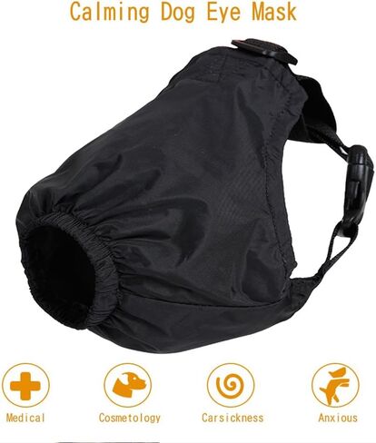 قناع عين بغطاء مهدئ للكلاب من بوناويت، قناع قلق للحيوانات الأليفة، كمامة طوق للقطط من النايلون للتزيين ومكافحة دوار السيارة S in Kuwait