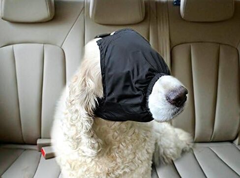 قناع عين بغطاء مهدئ للكلاب من بوناويت، قناع قلق للحيوانات الأليفة، كمامة طوق للقطط من النايلون للتزيين ومكافحة دوار السيارة S in Kuwait