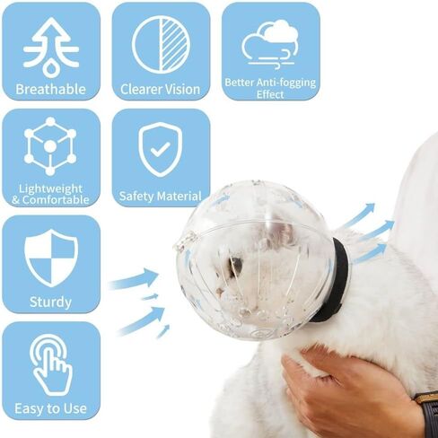 غطاء رأس قابل للتعديل للقطط من أوفيدا، كمامات مضادة للعض قابلة للتنفس تمنع من عض القطط ومضغها، تمنع السلامة للحيوانات الأليفة الصغيرة (M (مطور)) in Kuwait