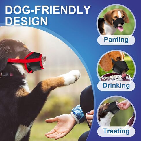 كمامة للكلاب الصغيرة من يايوسو، غطاء فم شبكي هوائي قابل للتعديل وقابل للشرب، كمامة للحيوانات الأليفة قابلة للتنفس للكلاب الصغيرة والمتوسطة والكبيرة (أسود، M) in Kuwait