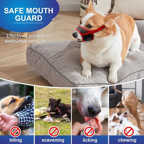 كمامة للكلاب الصغيرة من يايوسو، غطاء فم شبكي هوائي قابل للتعديل وقابل للشرب، كمامة للحيوانات الأليفة قابلة للتنفس للكلاب الصغيرة والمتوسطة والكبيرة (أسود، M) in Kuwait