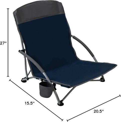 باسيفيك باس كرسي تخييم وشاطئ خفيف الوزن مع حامل اكواب مدمج، يتضمن شنطة حمل in Kuwait