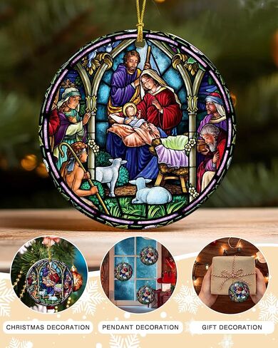 زينة الميلاد لشجرة عيد الميلاد - هدايا مسيحية دينية للنساء تذكارًا لتزيين مشهد الميلاد تذكار عيد الميلاد in Kuwait