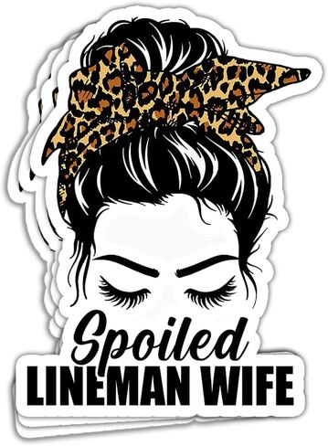 SUNHADO (3 قطع) ملصق Spoiled Lineman Wife ملصق Proud Lineman Wife ملصقات Lineman ملصقات Lineman زوجة الحياة ملصقات Lineman التسلق ملصق Lineman هدايا ديكورات الكمبيوتر المحمول زجاجة نافذة السيارة 3"x4" in Kuwait
