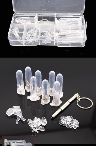 Eyeglass Sun Glasses Screw Nut Nose Pad Optical Repair Tool Assorted Kit Eyeglass Tiny Screws Kit and Nose Pads in Kuwait