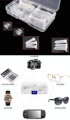 Eyeglass Sun Glasses Screw Nut Nose Pad Optical Repair Tool Assorted Kit Eyeglass Tiny Screws Kit and Nose Pads in Kuwait
