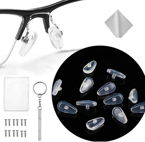 وسادات أنف مثبتة بمسمار 14 ملم، 6 أزواج من وسائد هوائية من السيليكون الناعم، استبدال نظارات غرفة الهواء، قطعة أنف مضادة للانزلاق لنظارات العين الشمسية in Kuwait