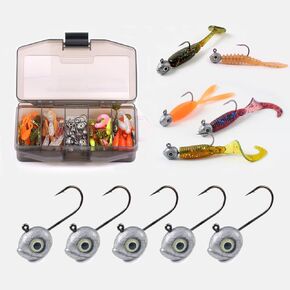 Crappie Baits and Lures with Assorted Glow Eye Jig Heads Kit of 1/32 1/16 1/6oz in Kuwait