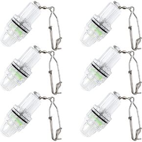 Fishing Lure Light Deep Drop Light 4.3" LED Fishing Light Underwater Flashing Strobe Lamp 2,100 ft Water-Triggered Design Fish Attracting Lamp for Swordfish Tilefish Halibut Tuna Grouper Green 6 Pack