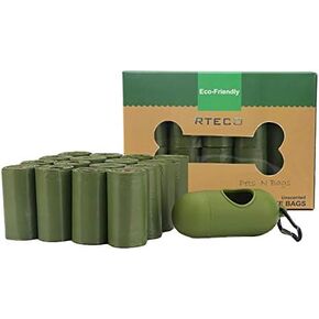 RTECO Biodegradable Doggy Poop Bags, Extra Thick Dog Poop Bags with Dispenser and Leash Clip, Scented Waste Bags for Puppy Outdoor Walking and Traveling,240 Counts in Saudi Arabia