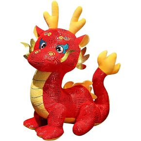 Acewen 1 قطعة التنين التميمة 2024 التنين الصيني السنة الجديدة تمثال زخرفة أفخم للمنزل مكتب متجر مطعم الطاولة الديكورات زودياك نعمة هدية تذكارية، 24 سم / 9.4 بوصة in Kuwait