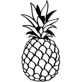 Apanda Metal Pineapple Wall Decor, Tropical Pineapple Art Wall Hanging Home Outdoor Decorations for Kitchen Bathroom Bedroom and Living Room (Black) in Saudi Arabia