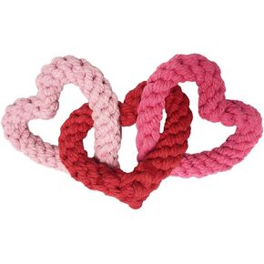 Midlee Interlocking Heart Rope Valentine Dog Toy - 6" in Saudi Arabia
