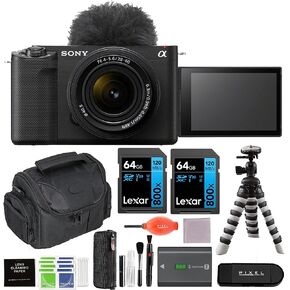 Sony ZV-E1 Mirrorless Vlog Camera (Black) with 28-60mm Lens Bundle with Backpack, Monopod, 2 x 64GB SD Card, & More in Saudi Arabia