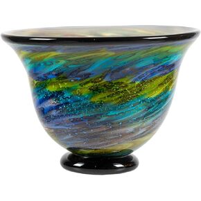 Dale Tiffany Art Glass Bowl 8.5" Tall Under the Sea Handcrafted Murano-Style Bowl For Home Décor, Living Room, Bed Room, Home Office and Gift in Saudi Arabia