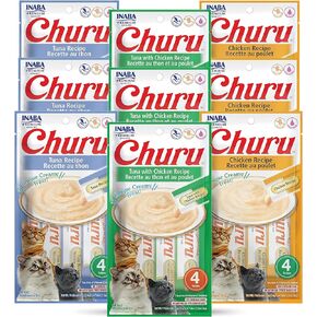 INABA Churu Lickable Purée Natural Cat Treats (Tuna and Chicken Variety Pack, 36 Tubes) in Kuwait