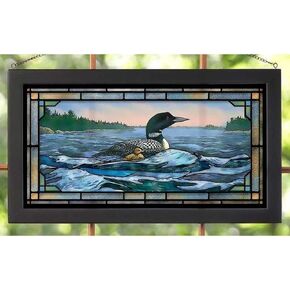Wild Wings 5386500004 Stained Glass Art, 23-inch Width (Rough Water Loon) in Saudi Arabia