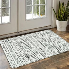 Uphome Boho Geometric Small Rug 2x3, Soft Non-Slip Washable Front Door Mat, Modern Moroccan Bathroom Rugs, Farmhouse Bohemian Printed Throw Rug for Entryway Kitchen Bedroom Living Room