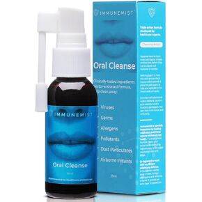 ImmuneMist™ Oral Cleanse - رذاذ الحلق باليود لتخفيف نزلات البرد والأنفلونزا - تنظيف الفم ضد البكتيريا والجراثيم والفيروسات - دعم المناعة حتى 250 جرعة - صنع في الولايات المتحدة الأمريكية in Kuwait