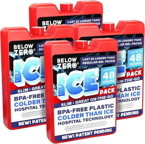 عبوات ثلج قابلة لإعادة الاستخدام تحت الصفر للمبردات الكبيرة وحقائب الغداء - في انتظار براءة اختراع التكنولوجيا الأكثر برودة والأطول أمدًا، عبوة جل ثلج تبريد لمدة 48 ساعة - مختومة من المصنع - كبيرة وصغيرة in Kuwait