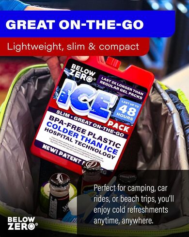 عبوات ثلج قابلة لإعادة الاستخدام تحت الصفر للمبردات الكبيرة وحقائب الغداء - في انتظار براءة اختراع التكنولوجيا الأكثر برودة والأطول أمدًا، عبوة جل ثلج تبريد لمدة 48 ساعة - مختومة من المصنع - كبيرة وصغيرة in Kuwait
