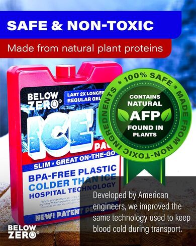 عبوات ثلج قابلة لإعادة الاستخدام تحت الصفر للمبردات الكبيرة وحقائب الغداء - في انتظار براءة اختراع التكنولوجيا الأكثر برودة والأطول أمدًا، عبوة جل ثلج تبريد لمدة 48 ساعة - مختومة من المصنع - كبيرة وصغيرة in Kuwait
