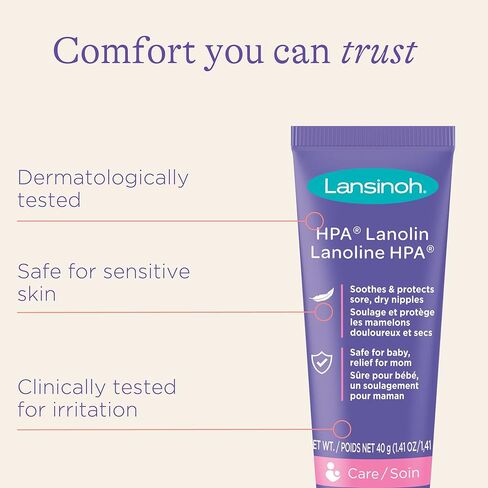 Lansinoh HPA Lanolin Nipple Cream, Safe for Baby and Mom, Breastfeeding Essentials, 40 g in Kuwait