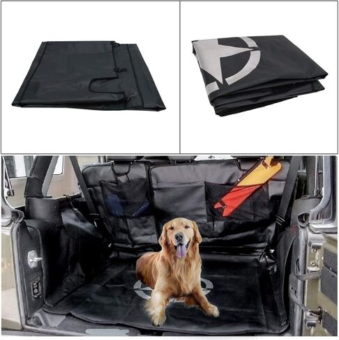 buyinhouse غطاء مقعد السيارة للحيوانات الأليفة لسيارة جيب رانجلر JK JL 2007-2020، مانع للانزلاق بدون حاجز للحيوانات الأليفة عالمي، 4 أبواب 600D أكسفورد يغطي الملحقات in Kuwait