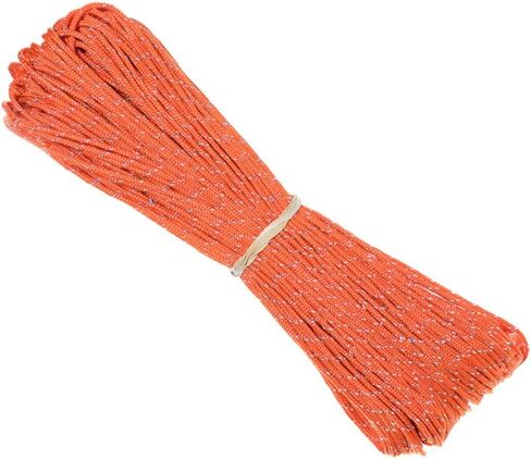 1.8 MM Fluorescent Reflective Guyline Tent Rope (Neon Orange) - 95 Paracord for Camping - 65 Feet (20 Meters) Length in Kuwait
