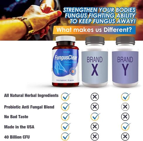 (3 عبوات) أقراص إزالة الفطريات، أقراص إزالة الفطريات بالإضافة إلى الأظافر - لأظافر صحية قوية (180 كبسولة) in Kuwait