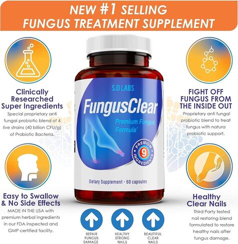 (3 عبوات) أقراص إزالة الفطريات، أقراص إزالة الفطريات بالإضافة إلى الأظافر - لأظافر صحية قوية (180 كبسولة) in Kuwait