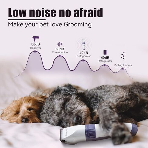 Roses&Poetry Dog Clippers,Pet Hair Trimmer,Cordless Dog Cat Pet Grooming Clipper & Dog Hair Trimmer Tools,Rechargeable Low Noise & Suitable for Dogs,Cats and Other Pets Grooming kit in Kuwait