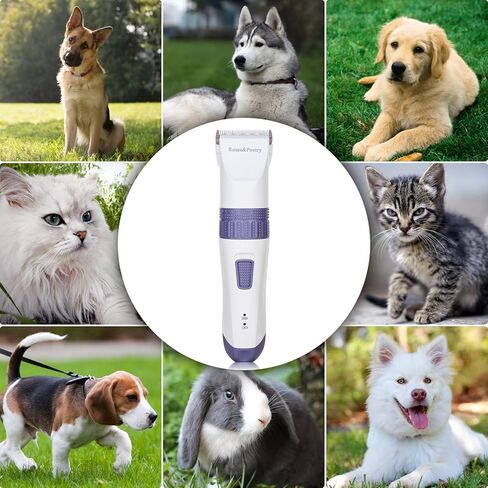 Roses&Poetry Dog Clippers,Pet Hair Trimmer,Cordless Dog Cat Pet Grooming Clipper & Dog Hair Trimmer Tools,Rechargeable Low Noise & Suitable for Dogs,Cats and Other Pets Grooming kit in Kuwait