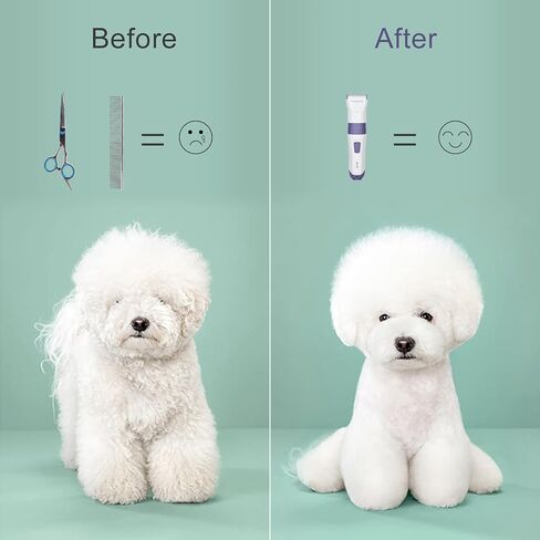 Roses&Poetry Dog Clippers,Pet Hair Trimmer,Cordless Dog Cat Pet Grooming Clipper & Dog Hair Trimmer Tools,Rechargeable Low Noise & Suitable for Dogs,Cats and Other Pets Grooming kit in Kuwait