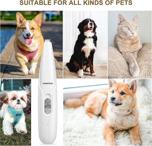 ماكينة قص شعر الكلاب من بوبيت بوب - ماكينة تشذيب شعر الحيوانات الأليفة الكهربائية اللاسلكية منخفضة الضوضاء، مجموعة أدوات قص شعر الكلاب بسرعتين قابلة لإعادة الشحن عبر USB للكلاب الصغيرة والقطط حول الوجه والأقدام والعينين والأذنين والردف in Kuwait