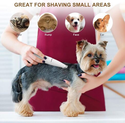 ماكينة قص شعر الكلاب من بوبيت بوب - ماكينة تشذيب شعر الحيوانات الأليفة الكهربائية اللاسلكية منخفضة الضوضاء، مجموعة أدوات قص شعر الكلاب بسرعتين قابلة لإعادة الشحن عبر USB للكلاب الصغيرة والقطط حول الوجه والأقدام والعينين والأذنين والردف in Kuwait