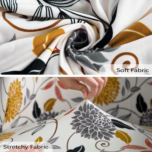 FIGOOO Recliner Sofa Slipcover 4-Piece Stretch Recliner Chair Covers Non Slip Spandex Pattern Recliner Cover with Pockets Reclining Couch Covers Furniture Protector for Dogs Cats(W-Flowers,1 Seater) in Kuwait