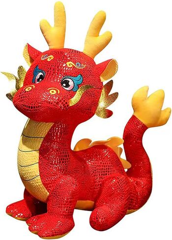 Acewen 1 قطعة التنين التميمة 2024 التنين الصيني السنة الجديدة تمثال زخرفة أفخم للمنزل مكتب متجر مطعم الطاولة الديكورات زودياك نعمة هدية تذكارية، 24 سم / 9.4 بوصة in Kuwait