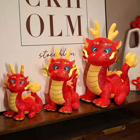Acewen 1 قطعة التنين التميمة 2024 التنين الصيني السنة الجديدة تمثال زخرفة أفخم للمنزل مكتب متجر مطعم الطاولة الديكورات زودياك نعمة هدية تذكارية، 24 سم / 9.4 بوصة in Kuwait