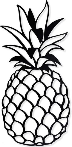 Apanda Metal Pineapple Wall Decor, Tropical Pineapple Art Wall Hanging Home Outdoor Decorations for Kitchen Bathroom Bedroom and Living Room (Black) in Saudi Arabia