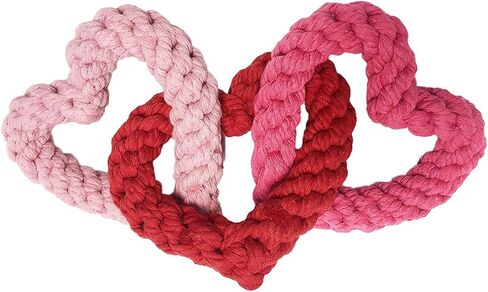 Midlee Interlocking Heart Rope Valentine Dog Toy - 6" in Saudi Arabia