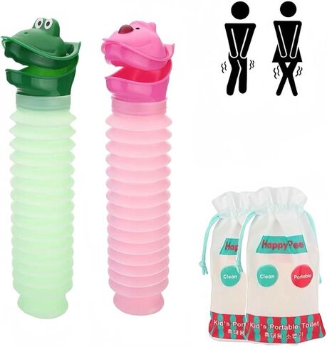 مبولة طوارئ محمولة قابلة للتوسيع بسعة 600 مل للاطفال والكبار، مرحاض طوارئ متنقل للسفر والتخييم في الهواء الطلق من قطعتين من جيه كيه زفيكيس in Kuwait