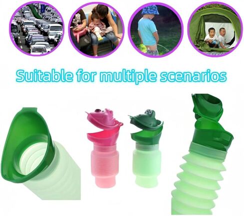 مبولة طوارئ محمولة قابلة للتوسيع بسعة 600 مل للاطفال والكبار، مرحاض طوارئ متنقل للسفر والتخييم في الهواء الطلق من قطعتين من جيه كيه زفيكيس in Kuwait