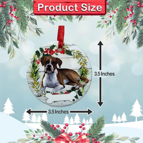 زخرفة الملاكم من E&S Imports - E&S Pets DIY هدايا للكلاب قابلة للتخصيص من السيراميك مع لمسة نهائية مزججة لتزيين عيد الميلاد وحلي عيد الميلاد لمحبي الحيوانات الأليفة in Kuwait