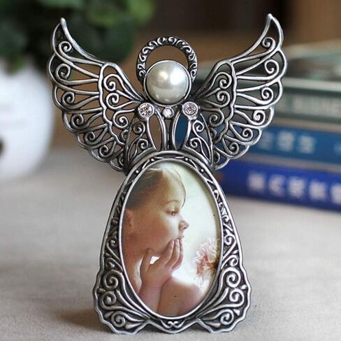 هدية تذكارية للحيوانات الاليفة بتصميم اجنحة الملاك - اطار صورة تذكاري لفقدان الحيوانات الاليفة في ذكرى كلبك الحبيب مع بطاقة جسر قوس قزح هدية تعاطف مع الكلب in Kuwait